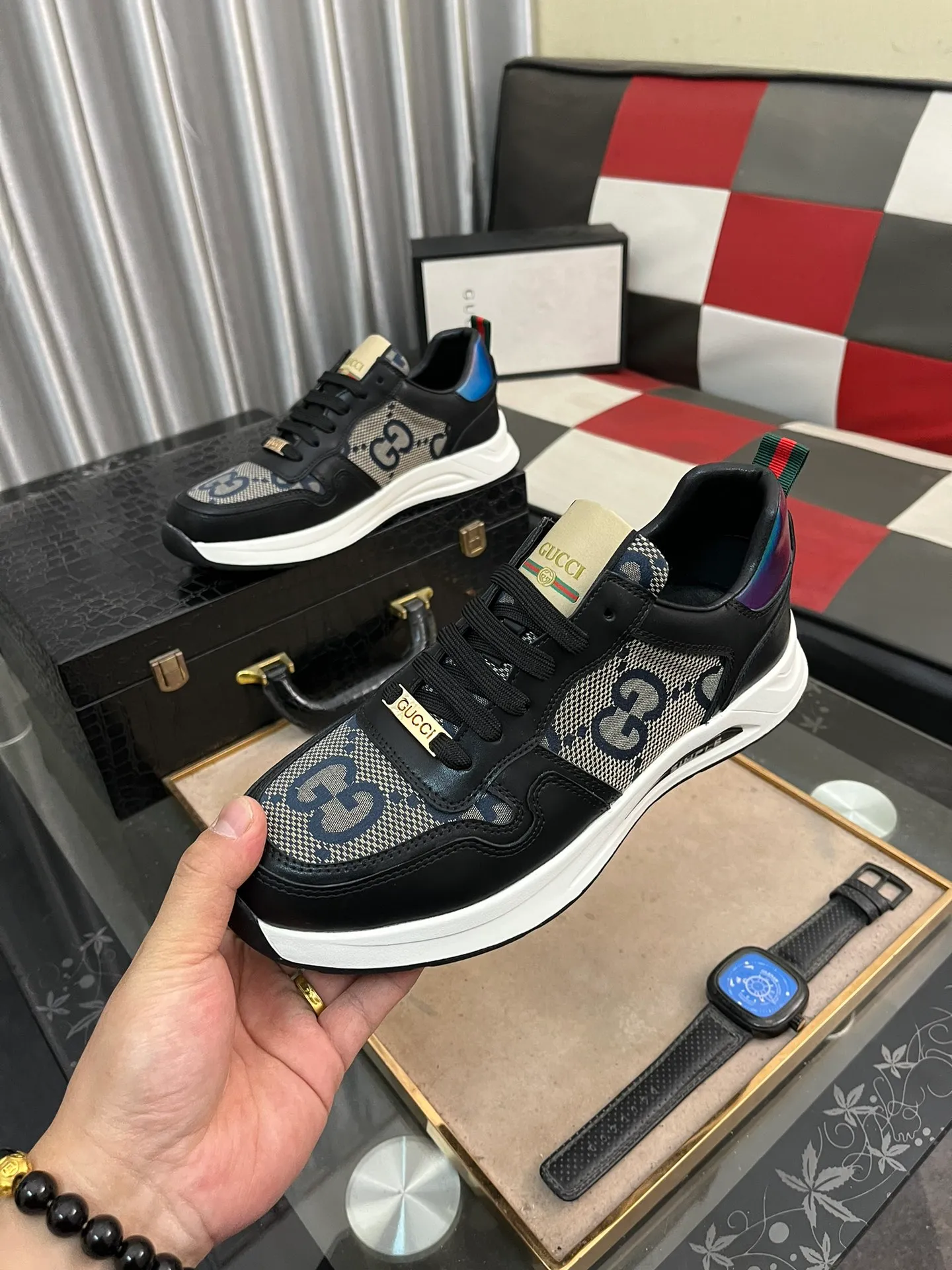 Men's Men's Shoes 💰420 ⌚️⌚️[GUCCI] Gucci men's casual shoes are absolutely popular 🔥The ultimate matching item for trendy men! Irresistible charm of super texture, the main recommendation, the upper is made of high-quality cowhide + breathable fabric, sheepskin feet, wear-resistant rubber sole, noble and elegant! Extremely comfortable🎁🎁You can be as handsome as you want💪 Size: 38-44!